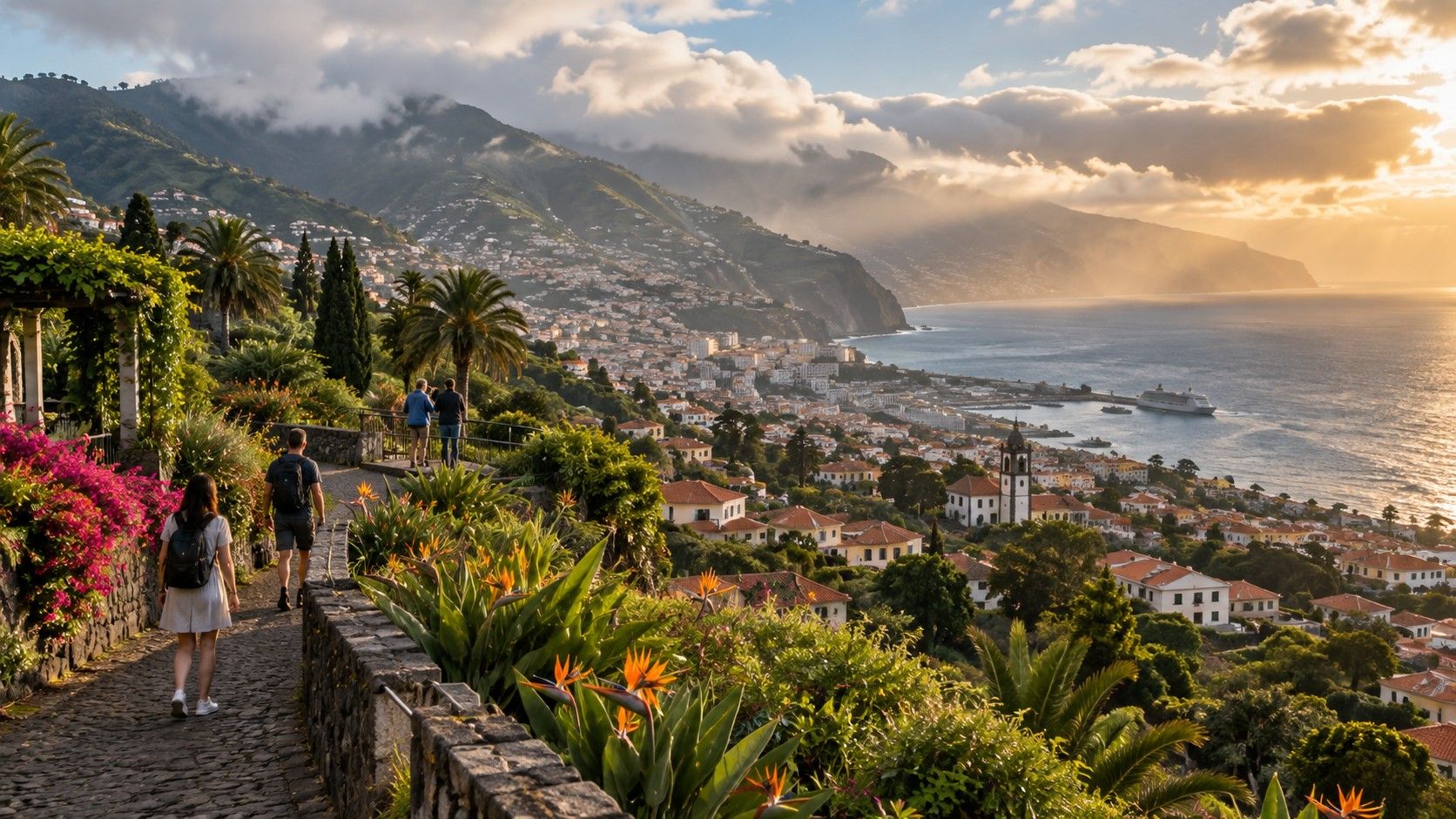 Madeira coast beneath changing Atlantic clouds