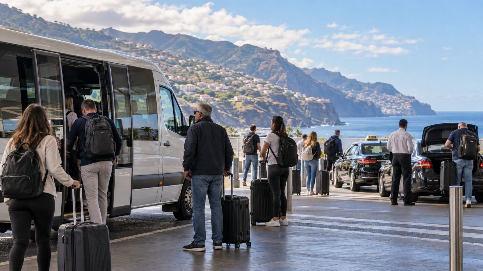 Airport road approaching Funchal on Madeira