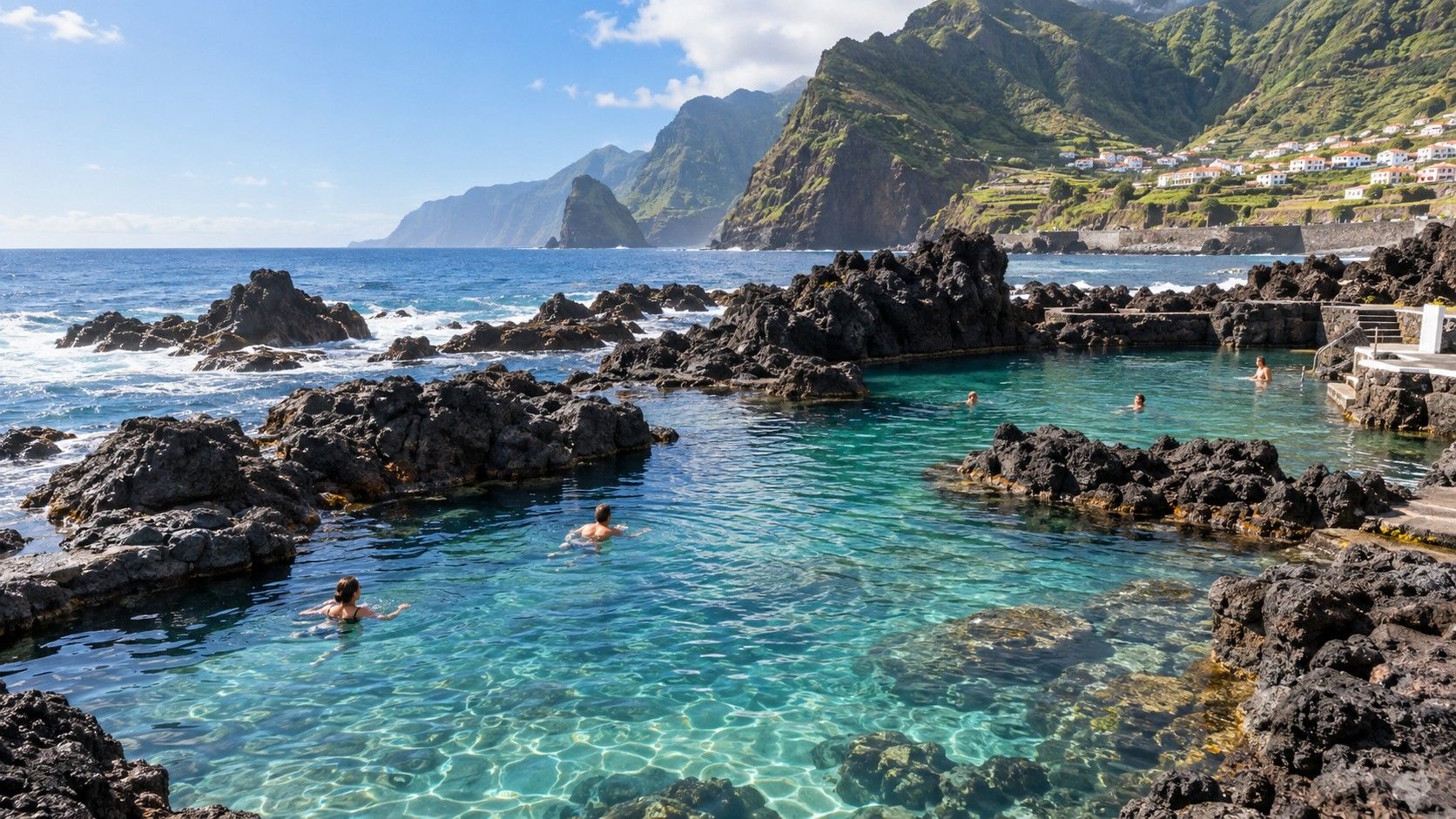 Volcanic natural pool on the Madeira coast