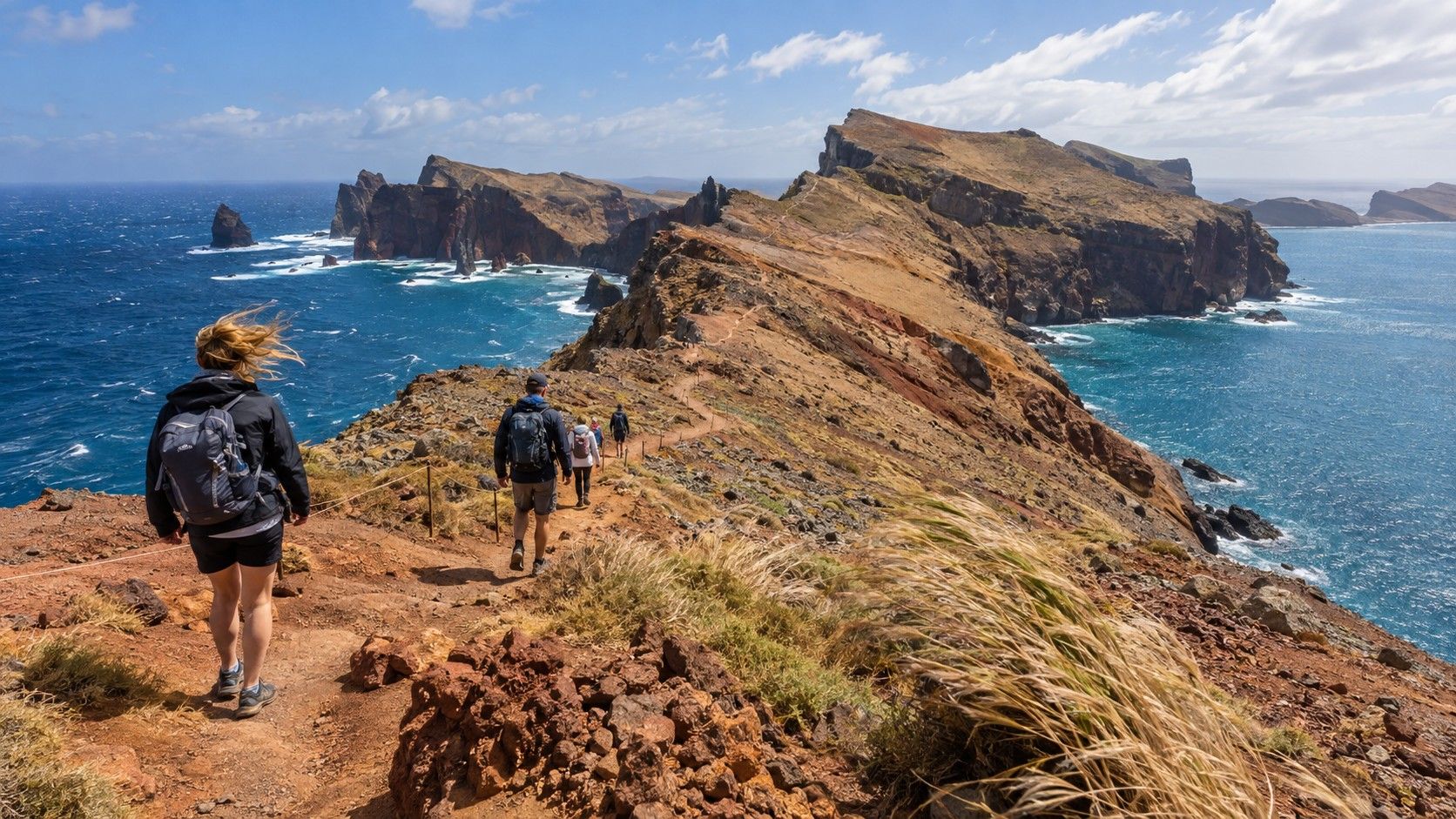 Dry volcanic ridges on the Ponta de Sao Lourenco trail